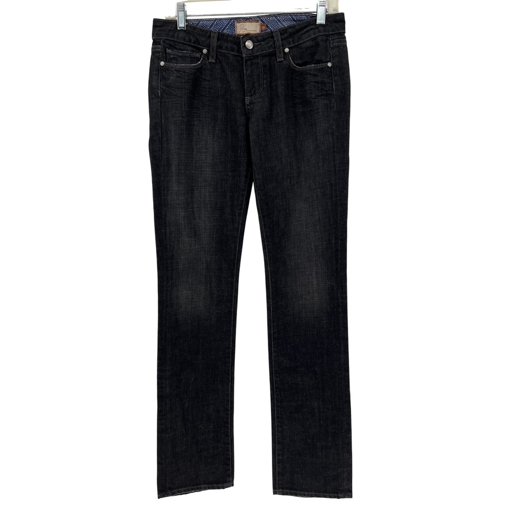 Paige Premium Denim Womens Black Straight Leg‎ Dark Wash Jeans Size 29 X 34 LONG